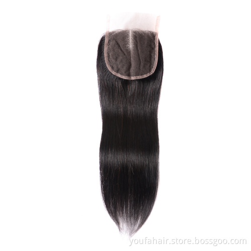 Transparent HD Lace Cuticle Aligned Human Straight Hair 4x4 Lace Closure Middle Part Virgin Hair Lace Closure with Baby Hair